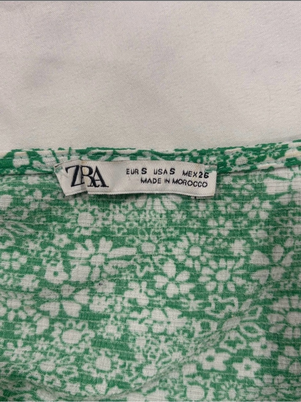Zara Green Floral Maxi Dress V-neck Size S - Picture 7 of 7